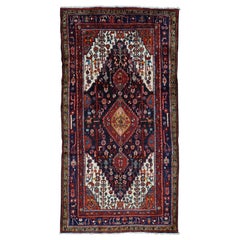Hand Knotted Semi Antique Persian Nahavand Pure Wool Rug
