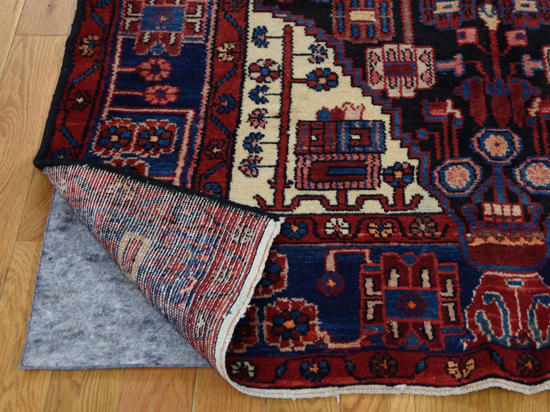 Late 20th Century Hand-Knotted Semi Antique Persian Nahavand Wide Runner Rug