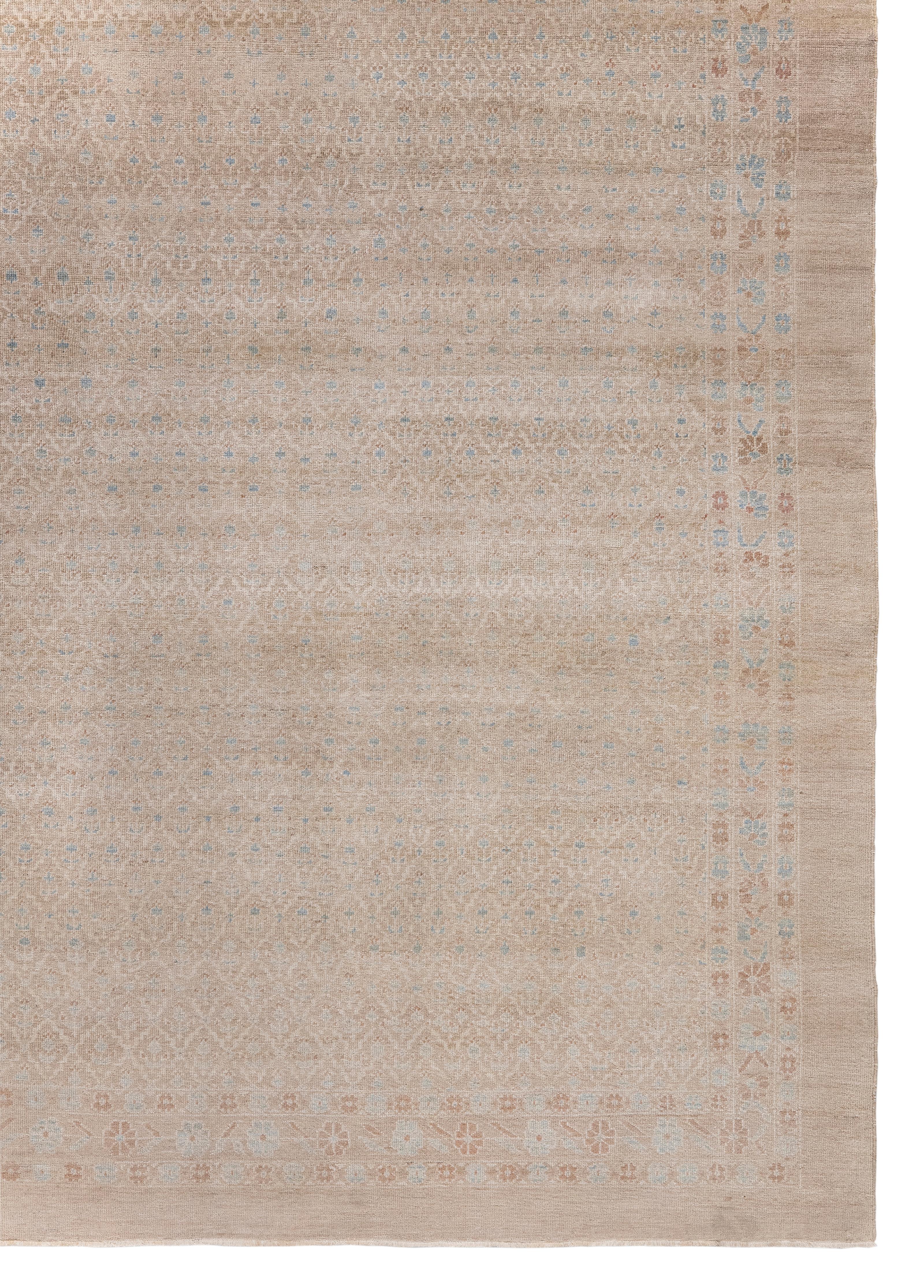 Tapis Serab noué à la main dans des tons chameau et sable avec des teintures organiques, Persan en vente 2