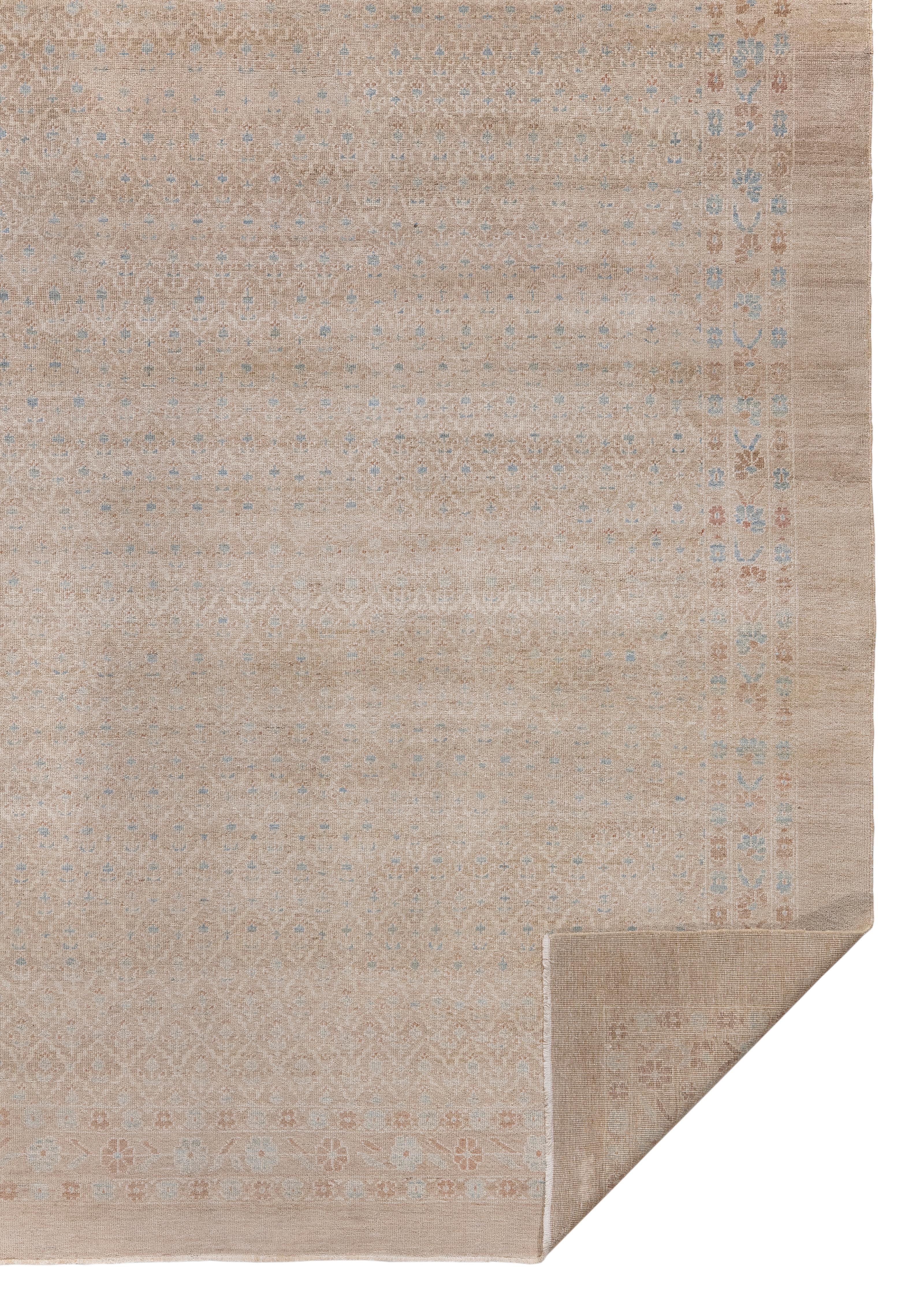 Tapis Serab noué à la main dans des tons chameau et sable avec des teintures organiques, Persan en vente 1