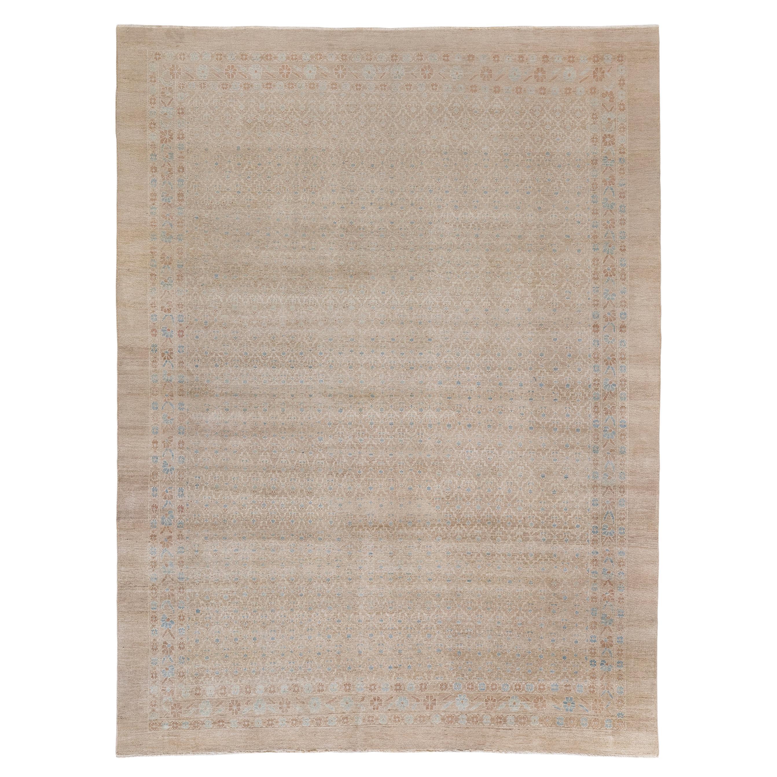 Hand-Knotted Serab Rug in Camel
Sand Tones with Organic Dyes, Persian