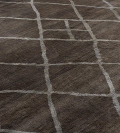 Hand-Woven Mohair and Silk Moroccan-Style Rug, 140\" x 114\"