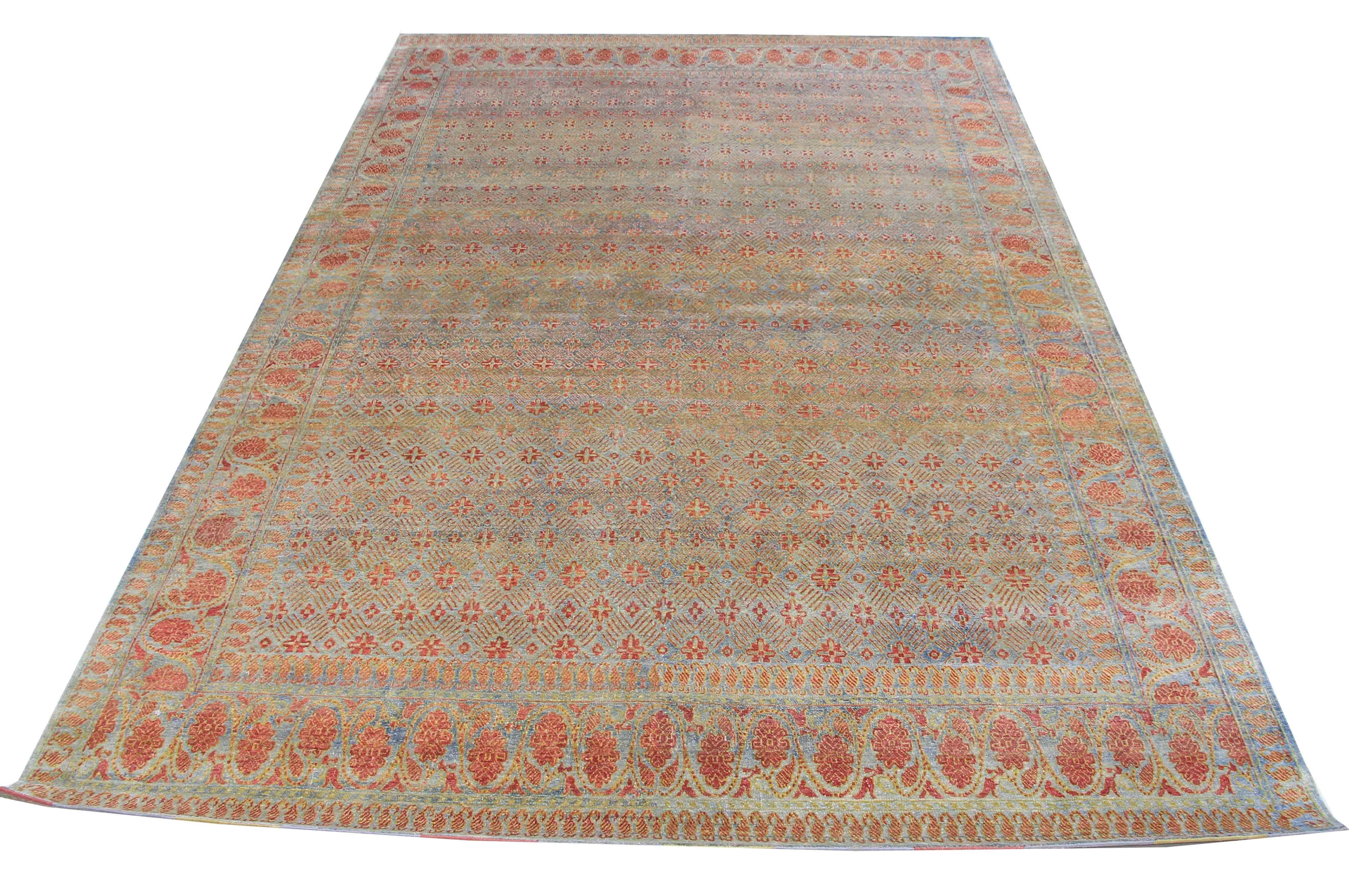 Hand Knotted Silk Rug 8' x 10'07' For Sale 1
