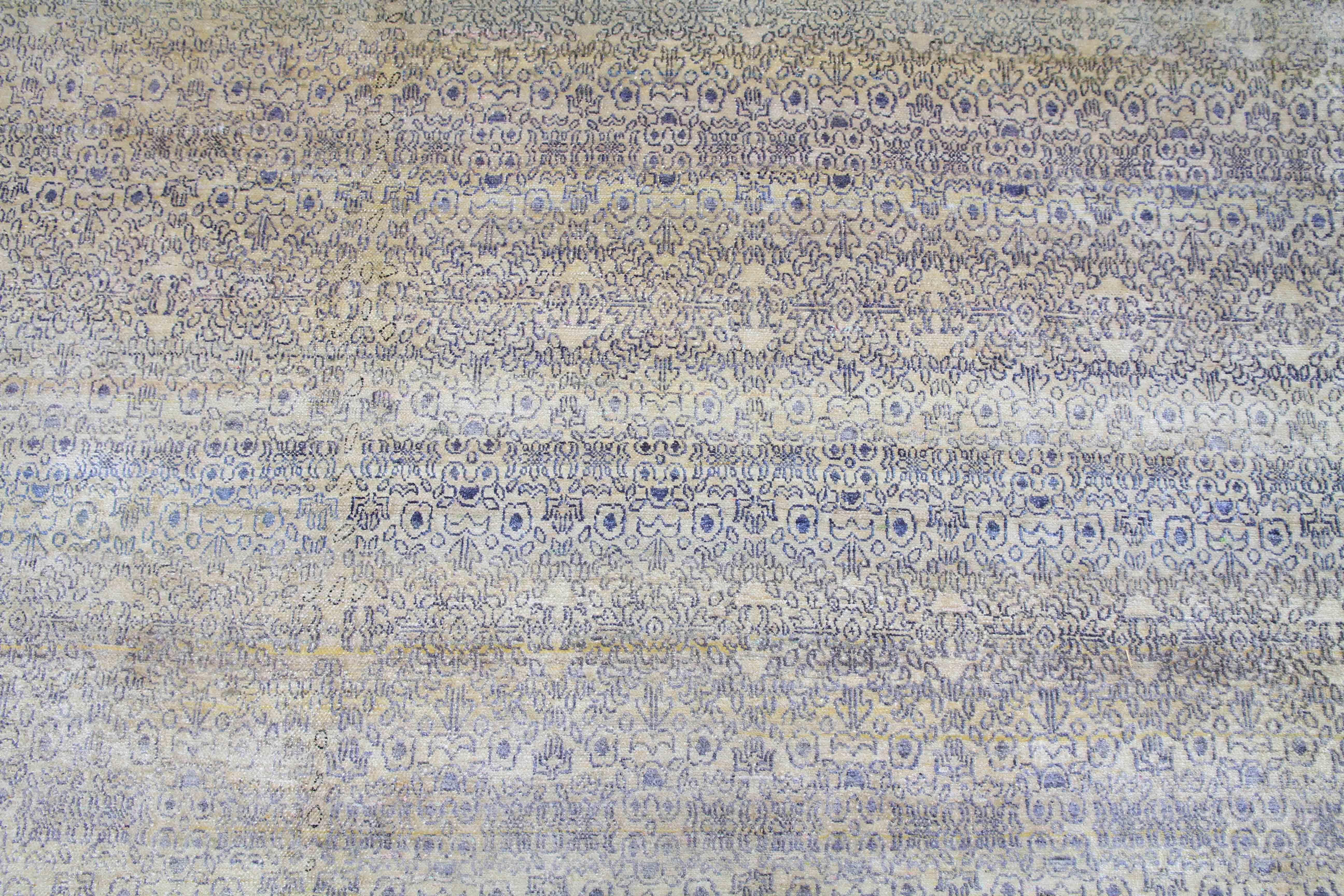 Hand Knotted Silk Rug 8'9'' x 11'11'' For Sale 1