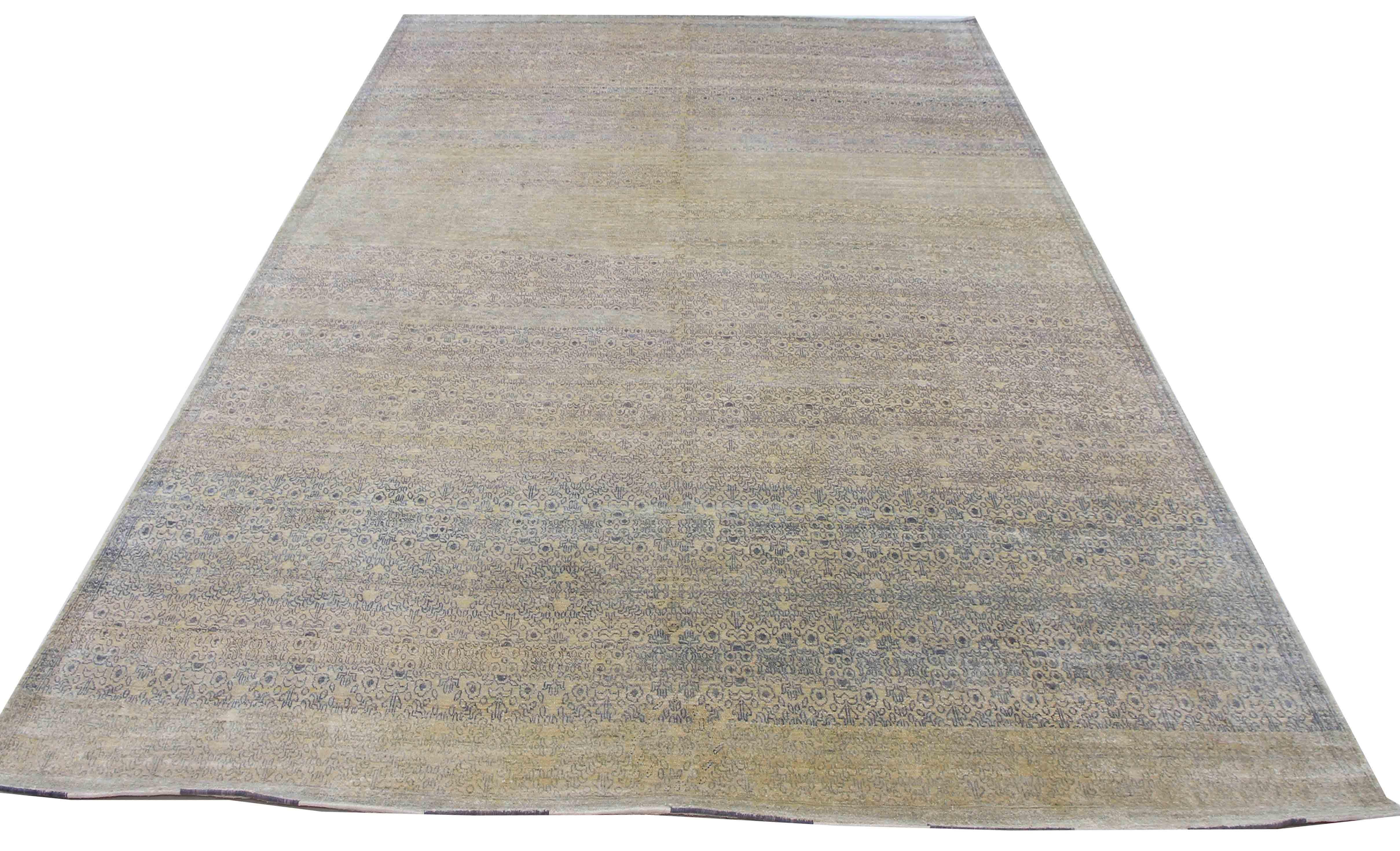Hand Knotted Silk Rug 8'9'' x 11'11'' For Sale 2