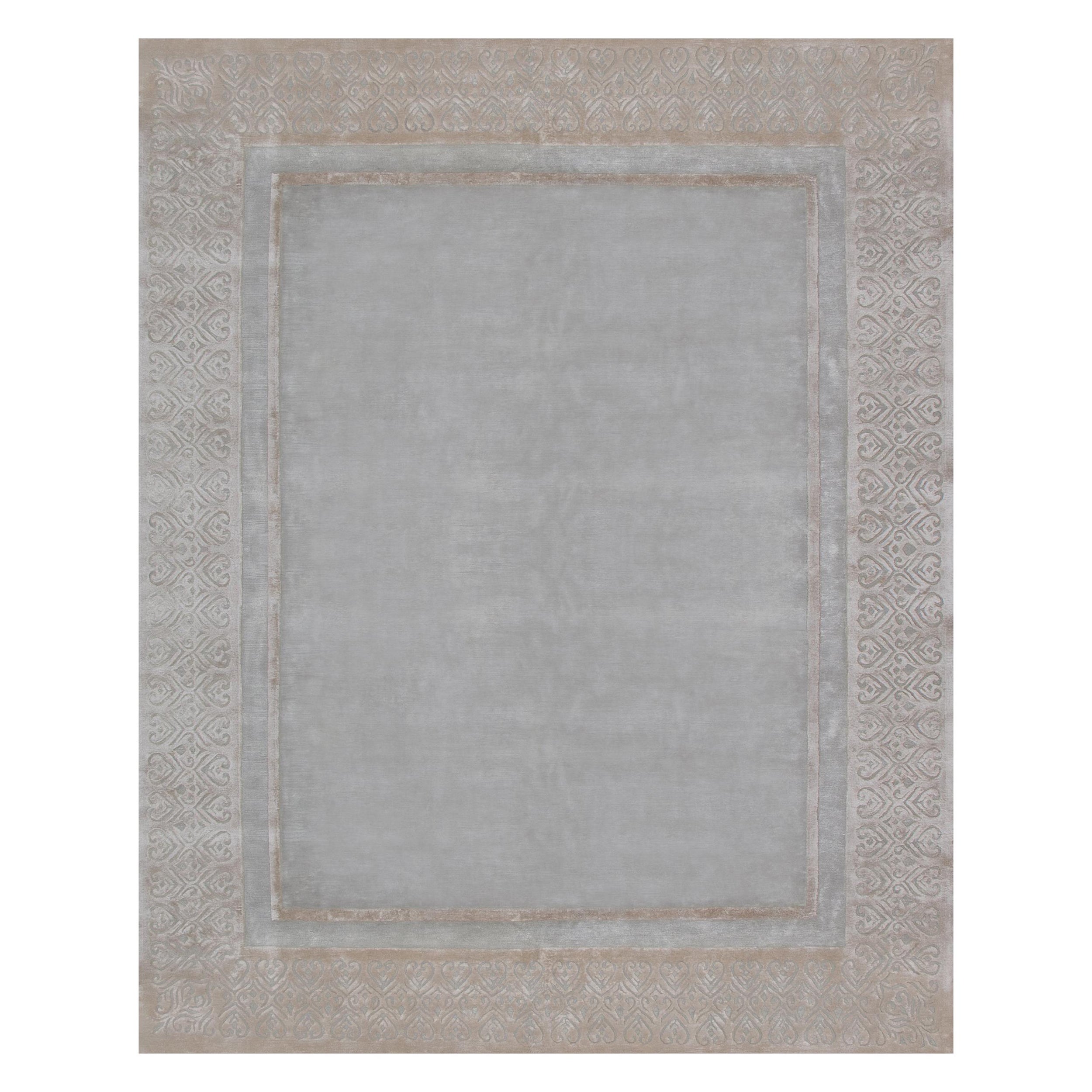 Tapis en soie noué à la main, chêne Mansart, Édition Bougainville