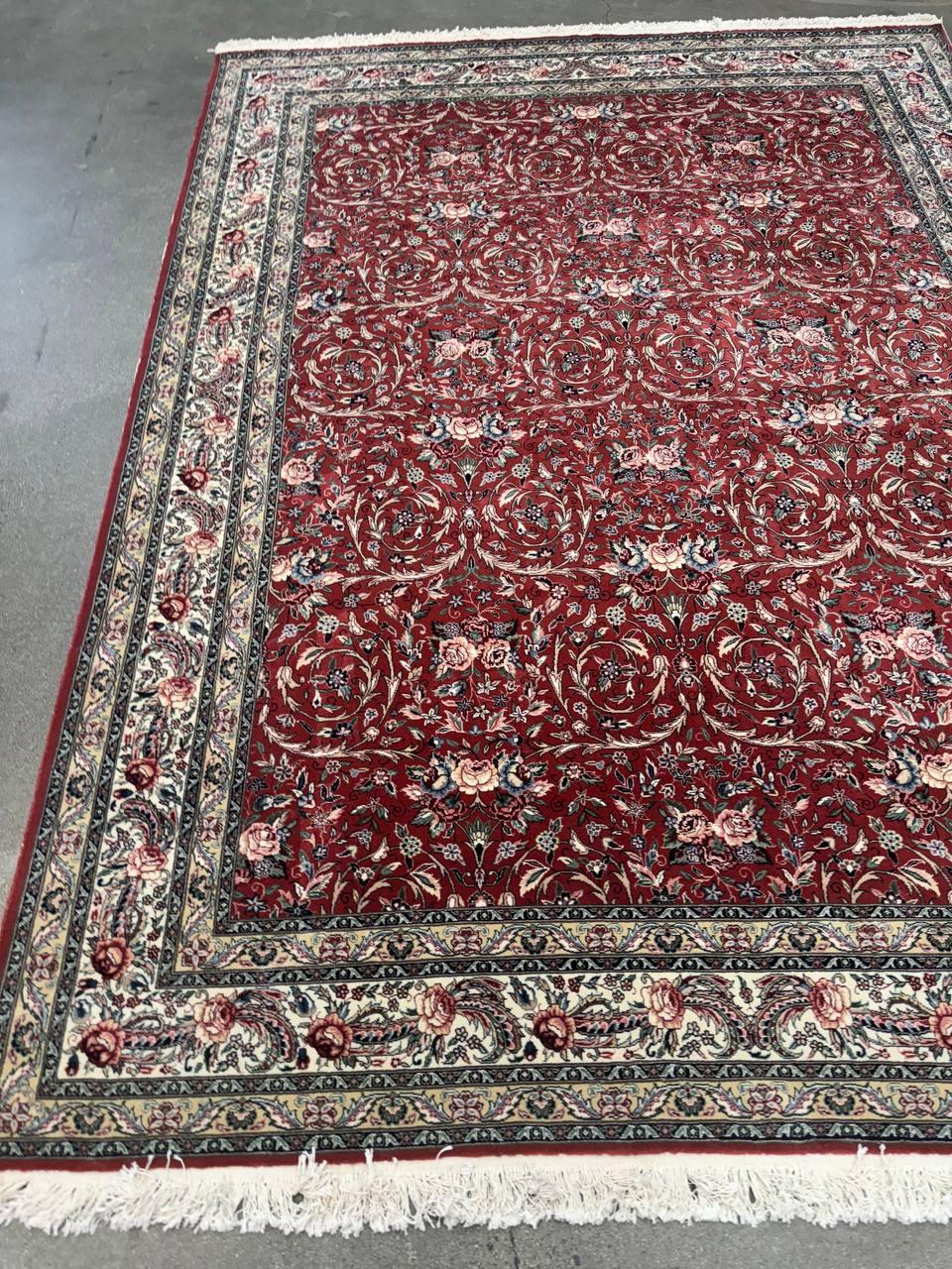 CIRCA 1990er Jahre Handgeknüpfter sino-persischer Tabriz-Teppich in Zimmergröße