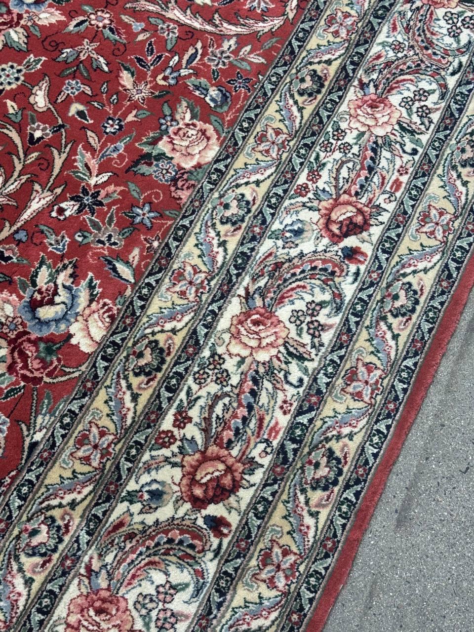 Handgeknüpfter sino-persischer Tabriz Teppich in Zimmergröße - 9' x 12'11 im Zustand „Starke Gebrauchsspuren“ im Angebot in New York, NY, NY