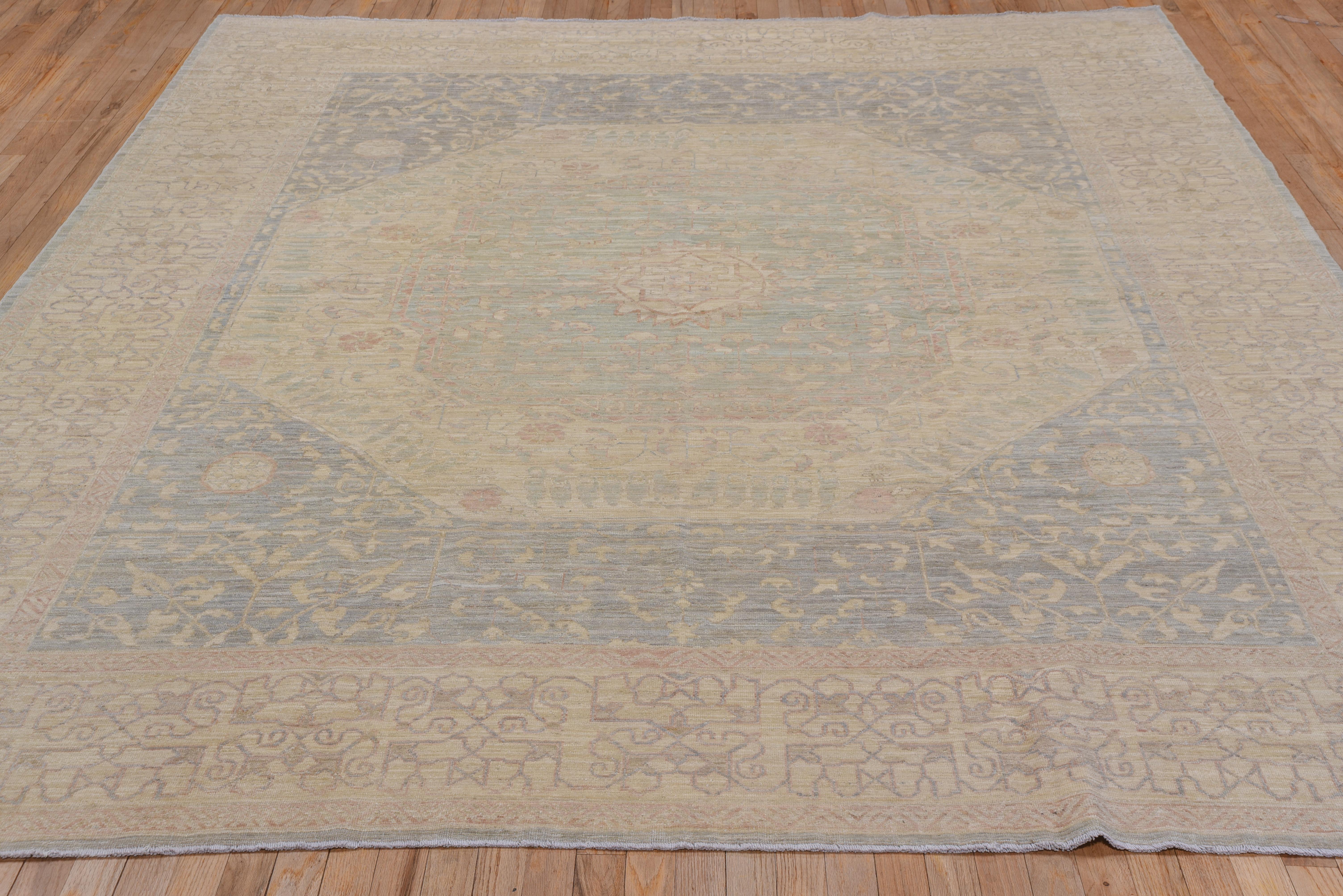 Hand-Knotted Hand Knotted Sivas Style Afghan Carpet, Soft Palette For Sale