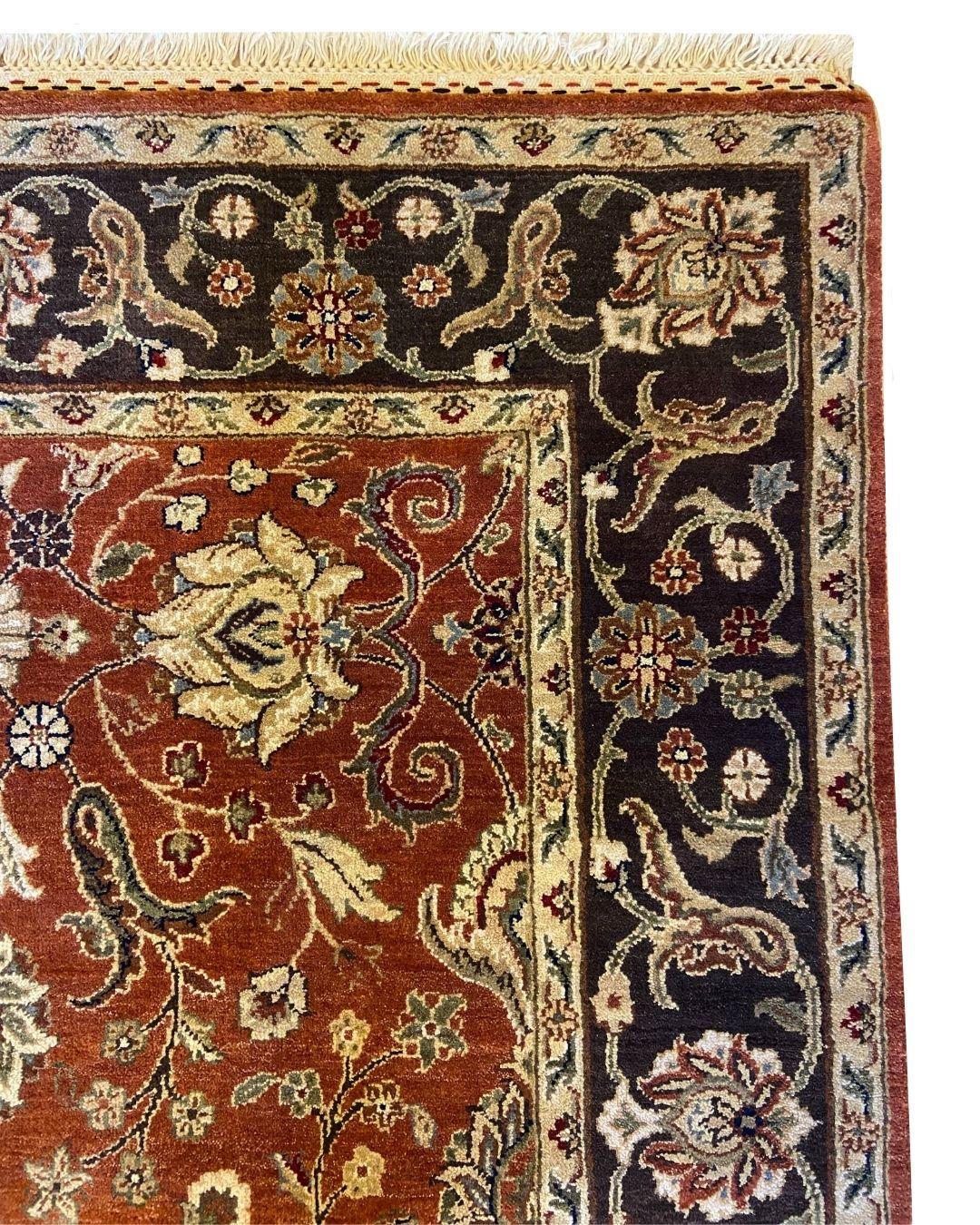 Indien Sultanabad, noué à la main, rouge rouille et gris, 4' x 6' en vente