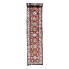 Hand Knotted Super Kazak Extra Large Runner Pure Wool Oriental Rug