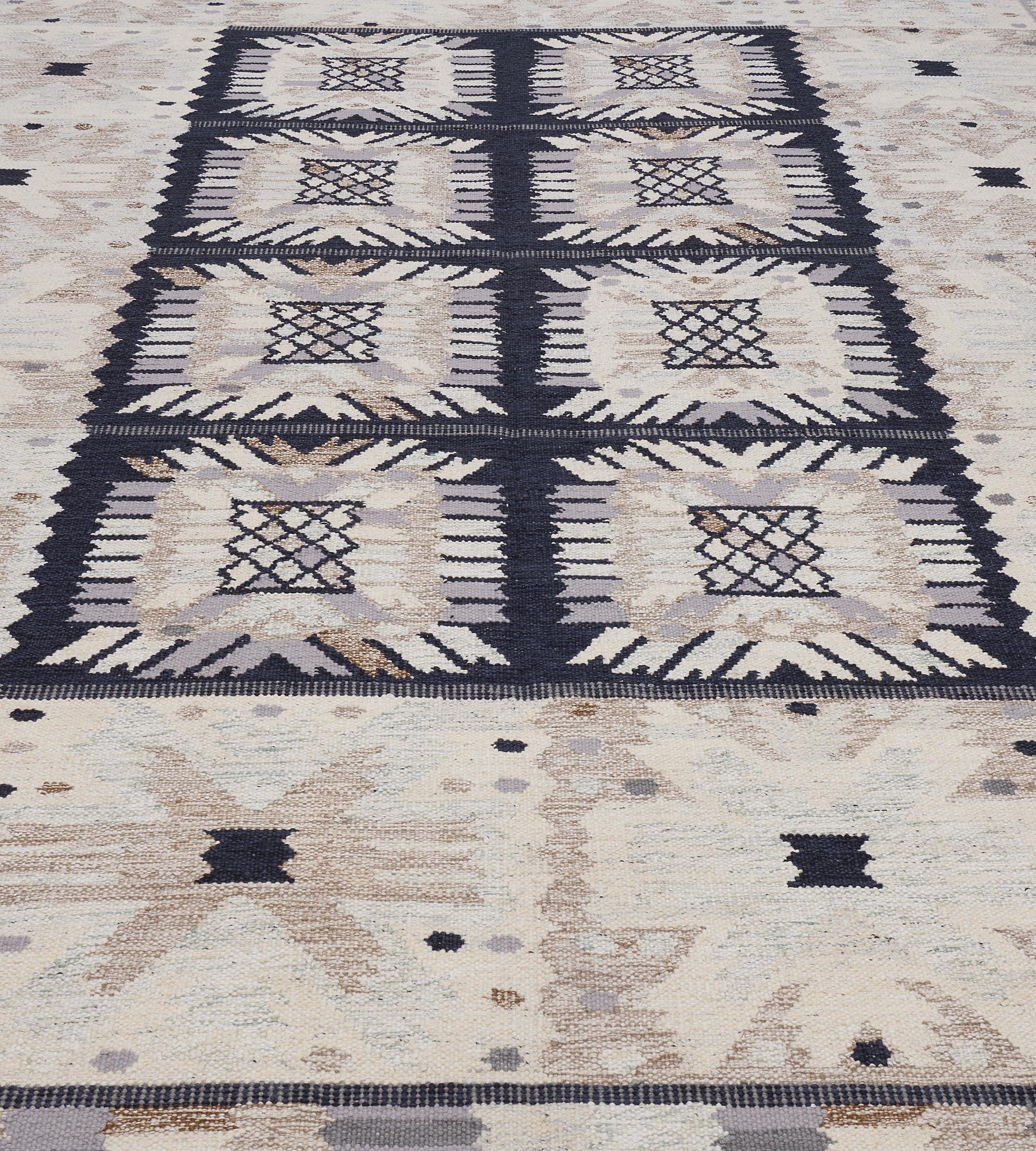 The Swedish collection is primarily inspired by vintage Swedish flat-weave rugs, whose geometric designs are relevant as ever in the 21st century. The collection utilizes a number of flat-weave techniques, yielding various unique textures.