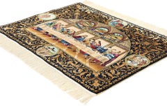 Hand-Knotted Tableau Carpet of The Last Supper Silk Rug