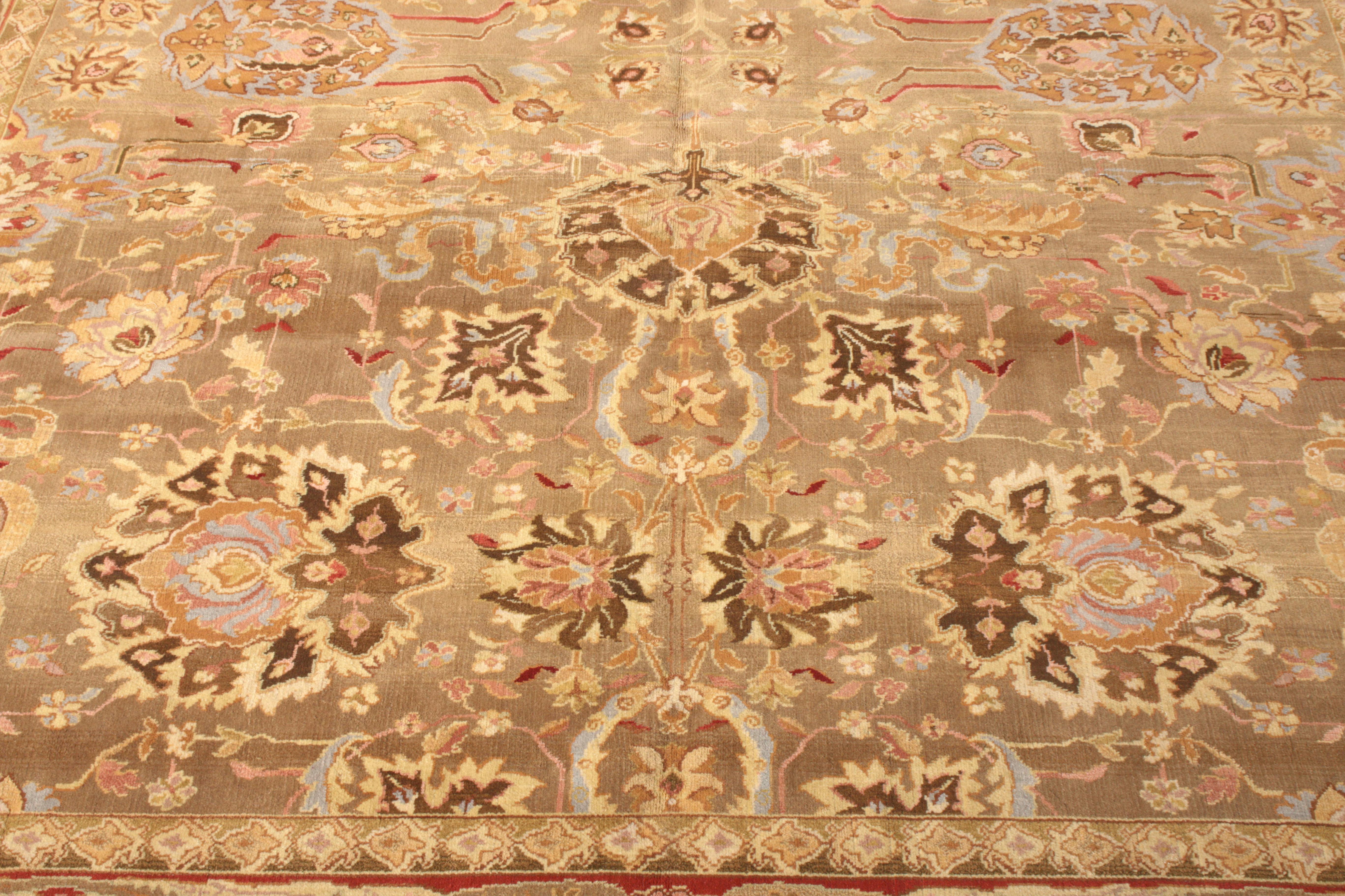 Hand-Knotted Rug & Kilim's Hand Knotted Tabriz Style Rug Beige Red Persian Floral Pattern