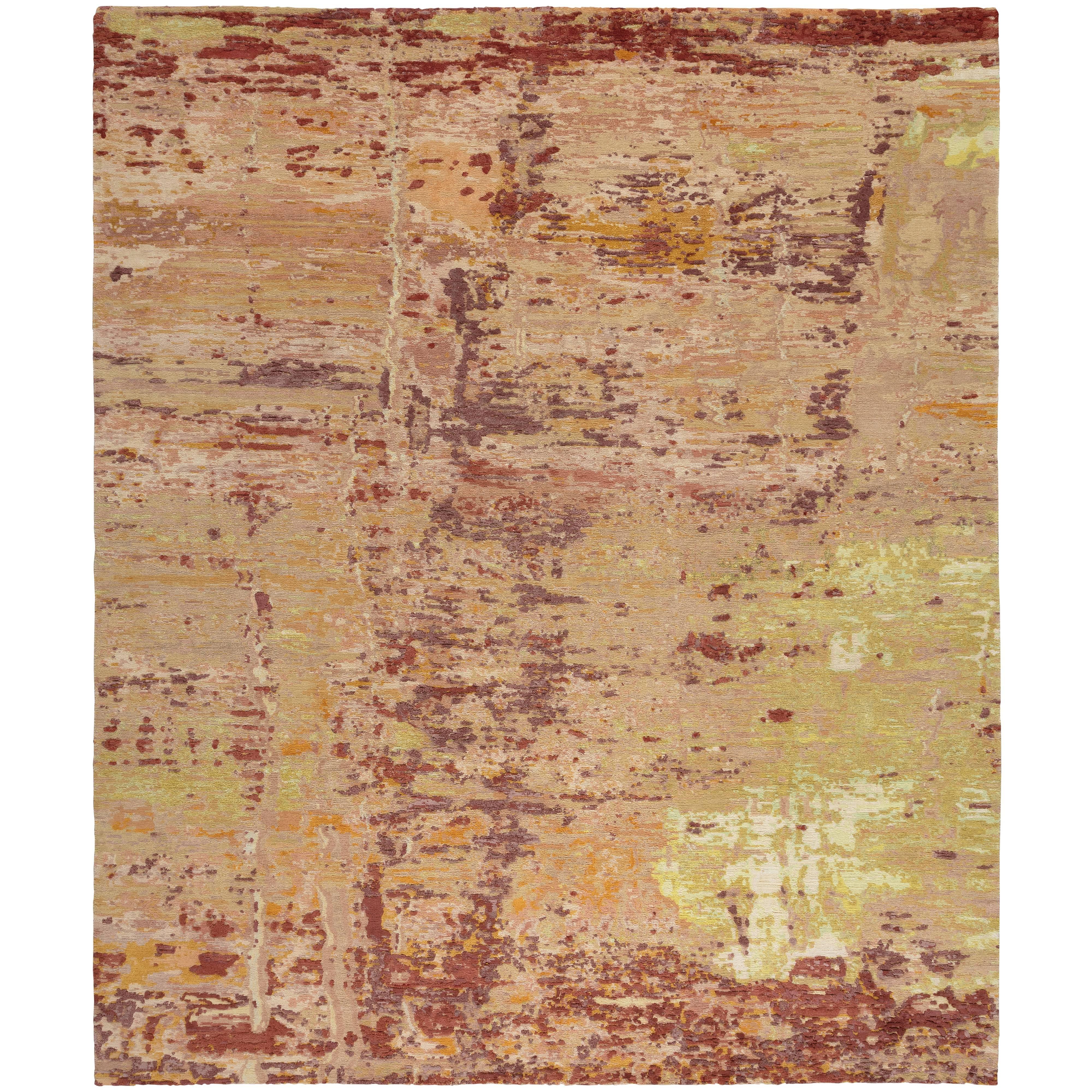 Modern Hand-Knotted Rug in Silk and Wool by  Thibault Van Renne For Sale