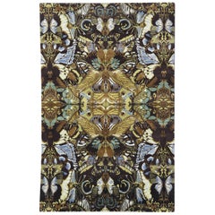 Hand Knotted Tibetan green Butterfly Rug