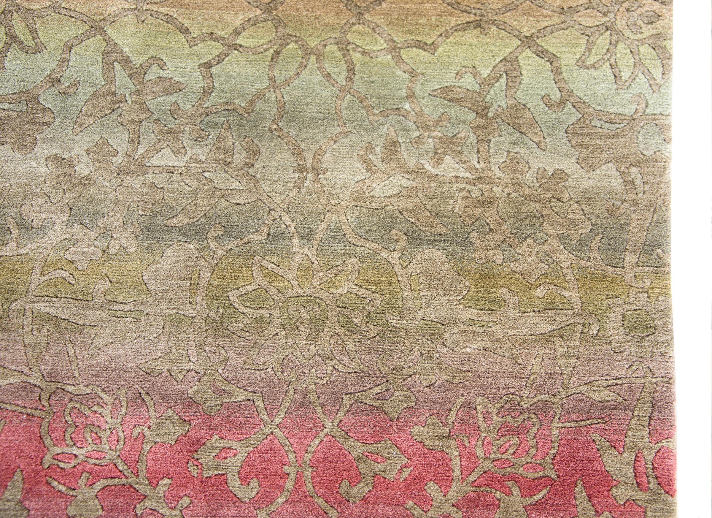 Contemporary Hand-Knotted Tibetan Rug For Sale