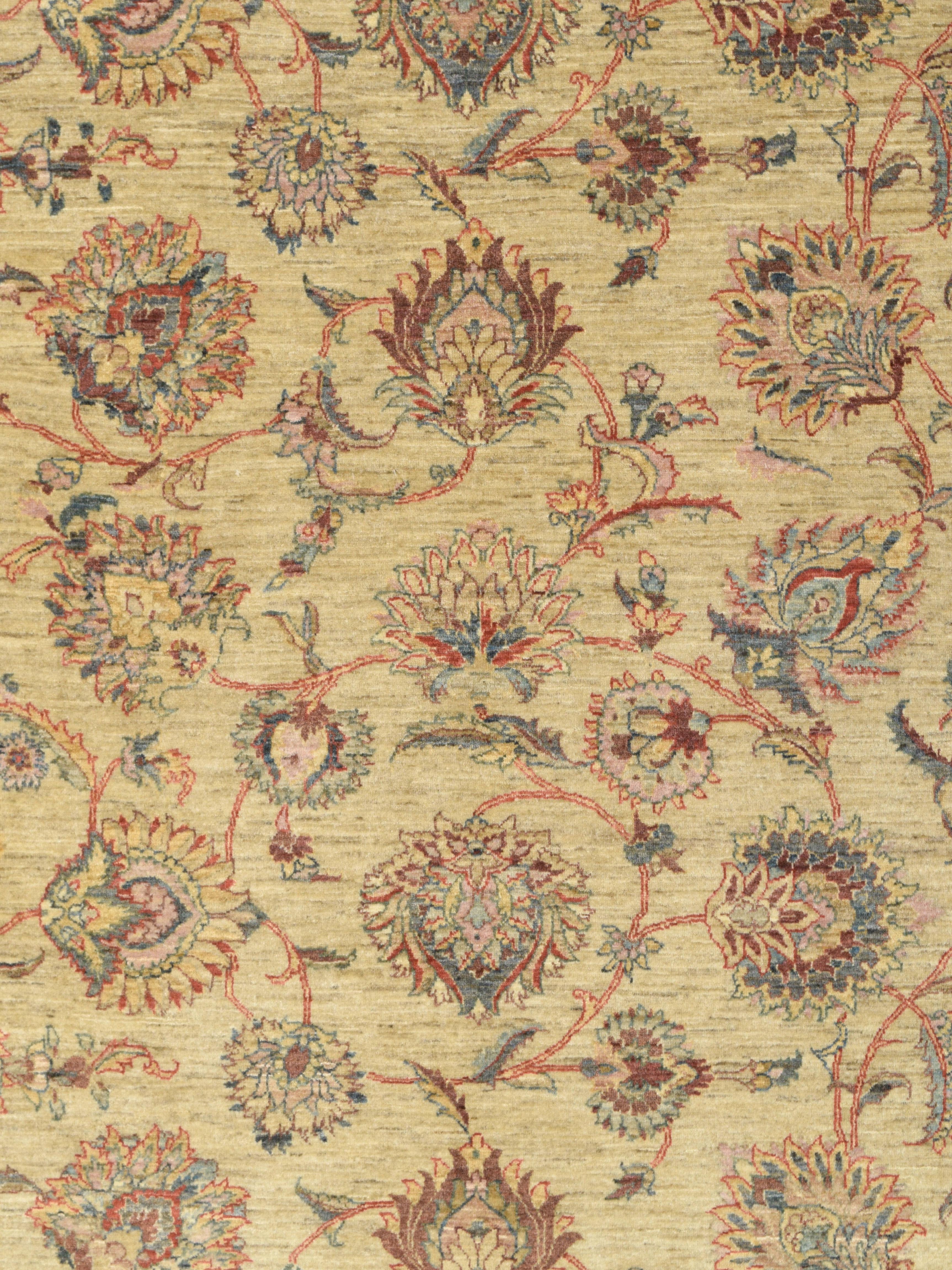Handgeknüpfter traditioneller persischer Blumenteppich, organische pflanzengefärbte Wolle, 4x6 im Angebot 3