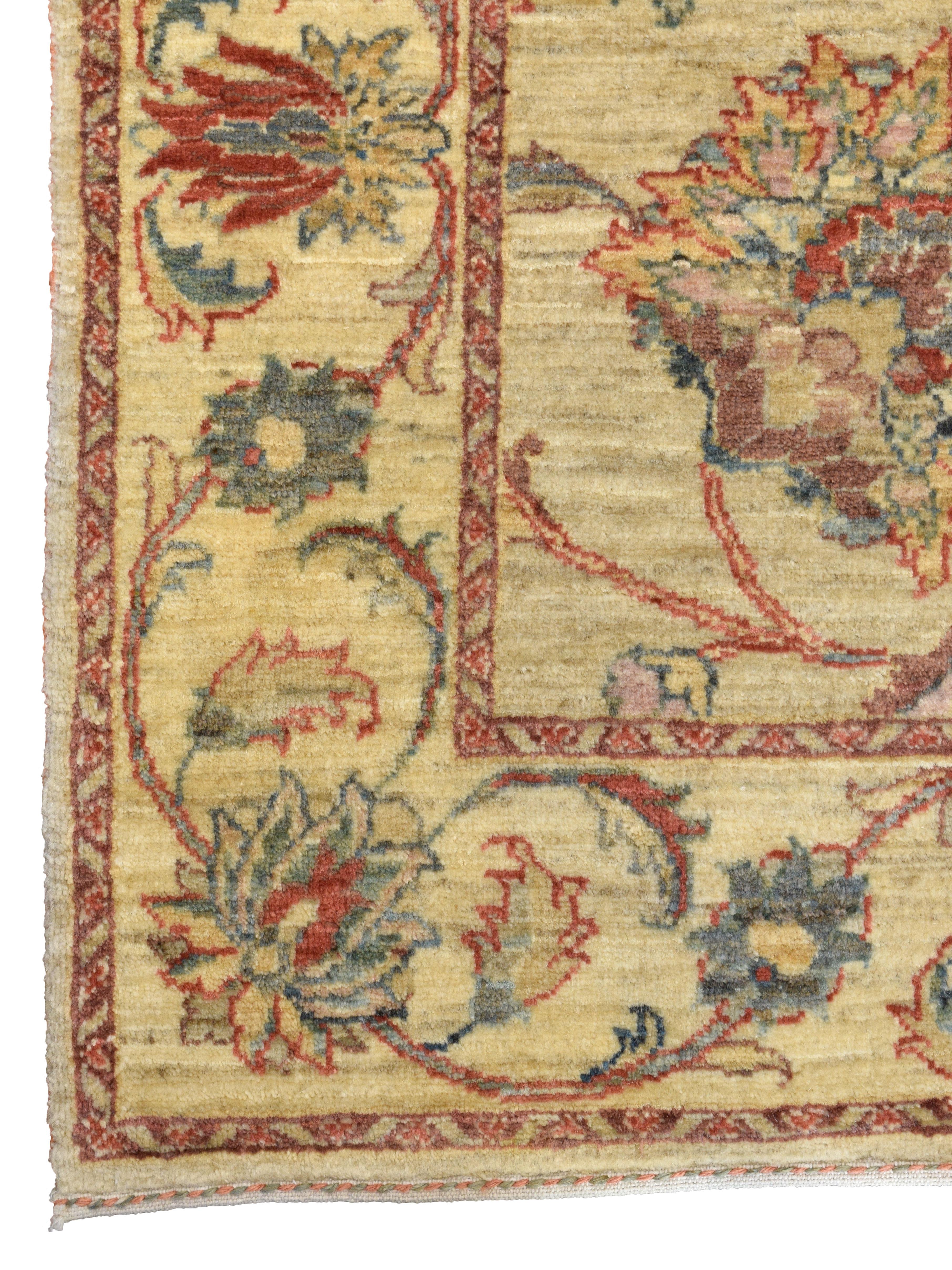 Handgeknüpfter traditioneller persischer Blumenteppich, organische pflanzengefärbte Wolle, 4x6 (21. Jahrhundert und zeitgenössisch) im Angebot