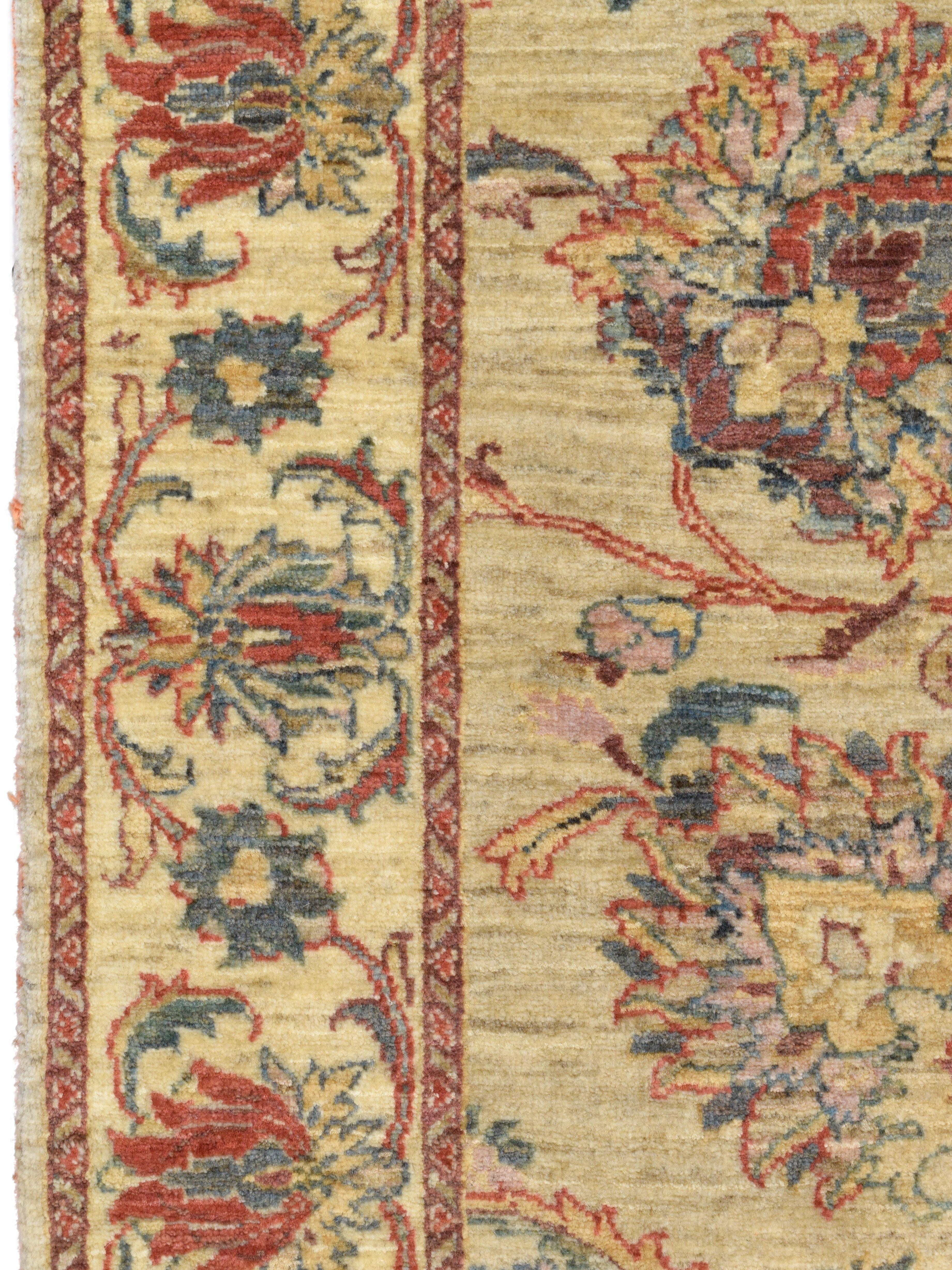 Handgeknüpfter traditioneller persischer Blumenteppich, organische pflanzengefärbte Wolle, 4x6 im Angebot 1