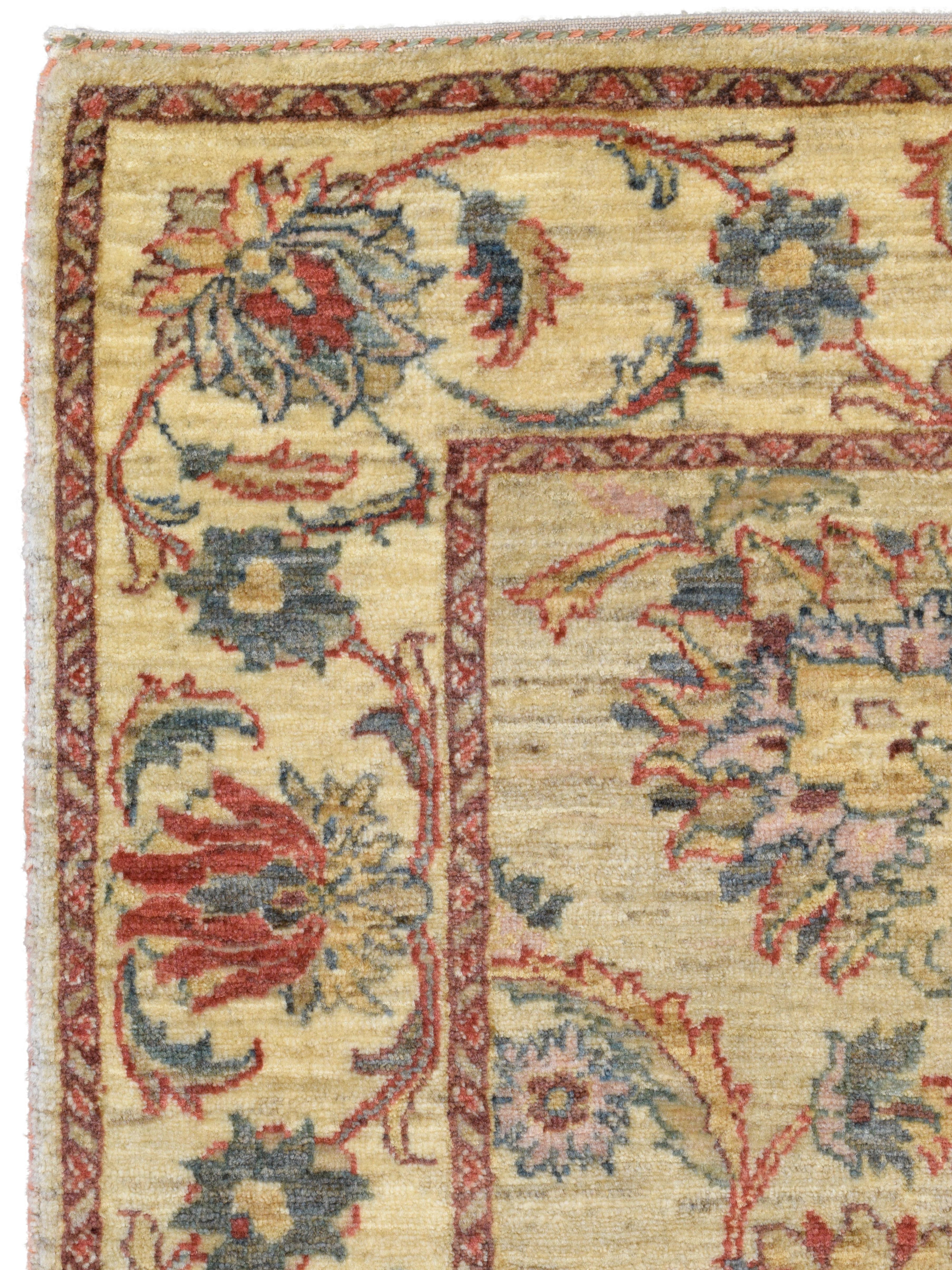 Handgeknüpfter traditioneller persischer Blumenteppich, organische pflanzengefärbte Wolle, 4x6 im Angebot 2