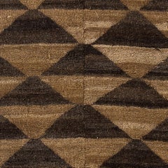 Hand-knotted Tulu Rug, 100% Wool. Brown & Green Colors. Custom Options Available