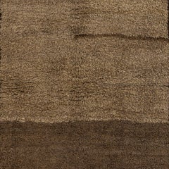 Hand-knotted Tulu Rug Made of Natural Brown Wool. Custom Options Available
