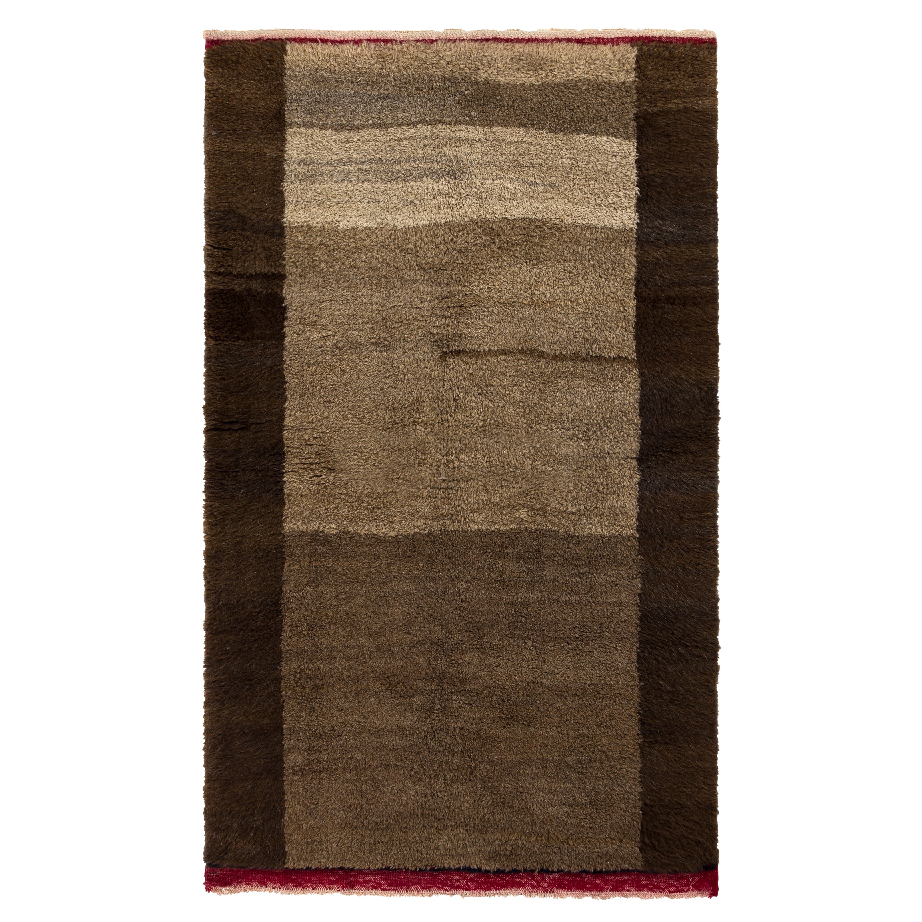 Hand-knotted Tulu Rug Made of Natural Brown Wool. Custom Options Available