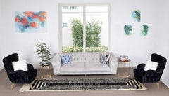 Handmade Tulu Runner Rug Made of Black and Cream Wool. Custom Options Available