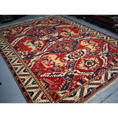 Hand Knotted Turkish Carpet with Caucasian Dragon Soumak Design