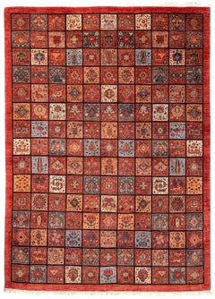 Hand-Knotted Turkish Qashqai Wool Rug with Patchwork Design, 8' x 10'