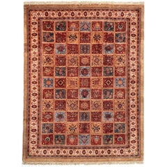 Hand-Knotted Turkish Qashqai Wool Rug with Patchwork Design, 8' x 10'