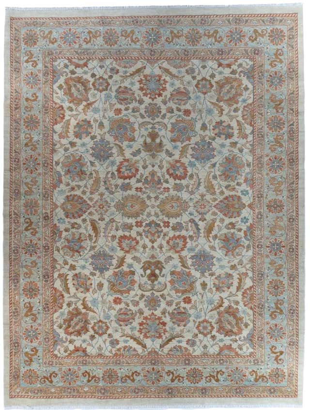 Hand-Knotted Turkish Wool Rug 12x15 Classic Oushak Style Carpet For ...