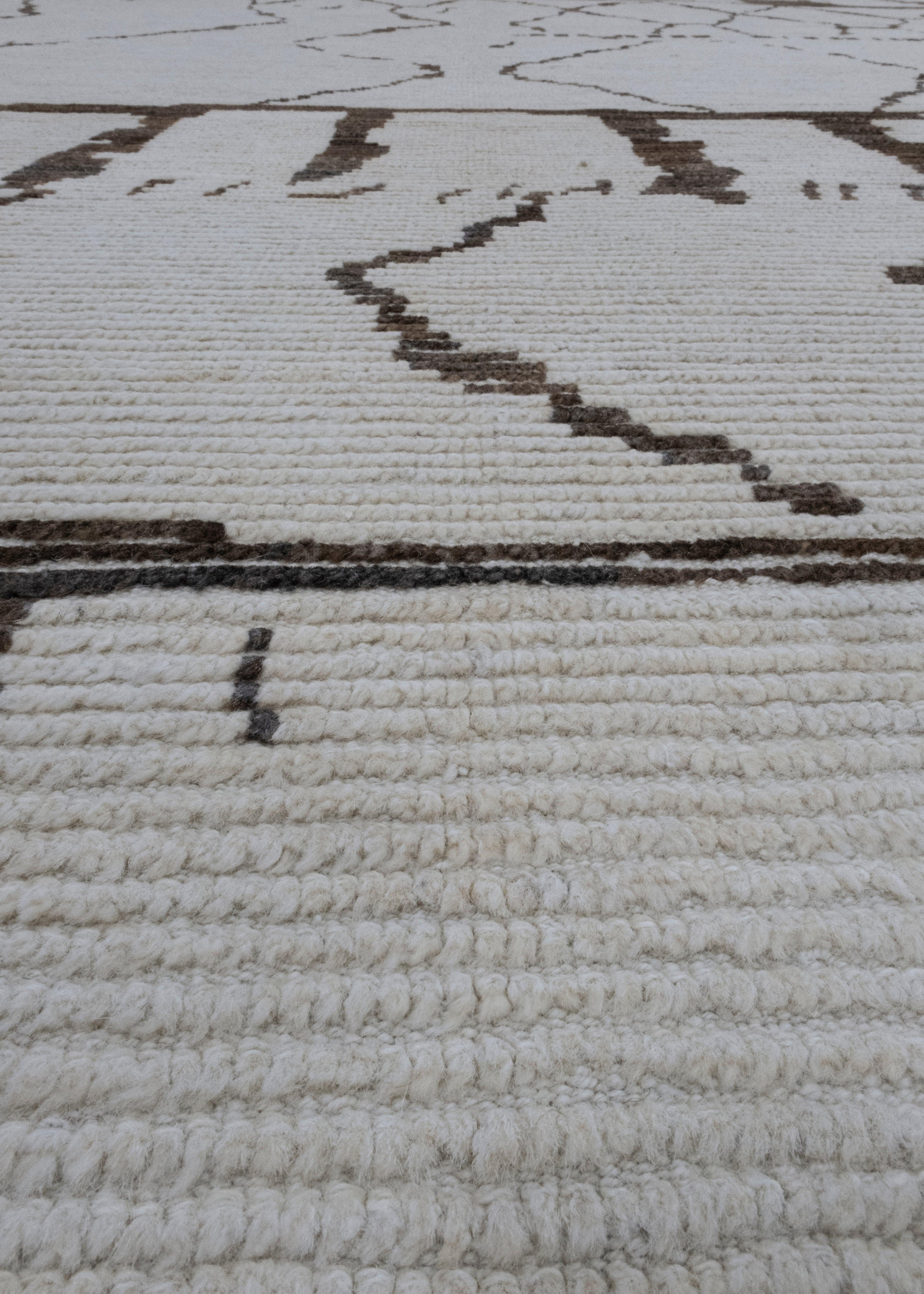 Contemporary Hand Knotted Turkish Tulu Rug 11'9