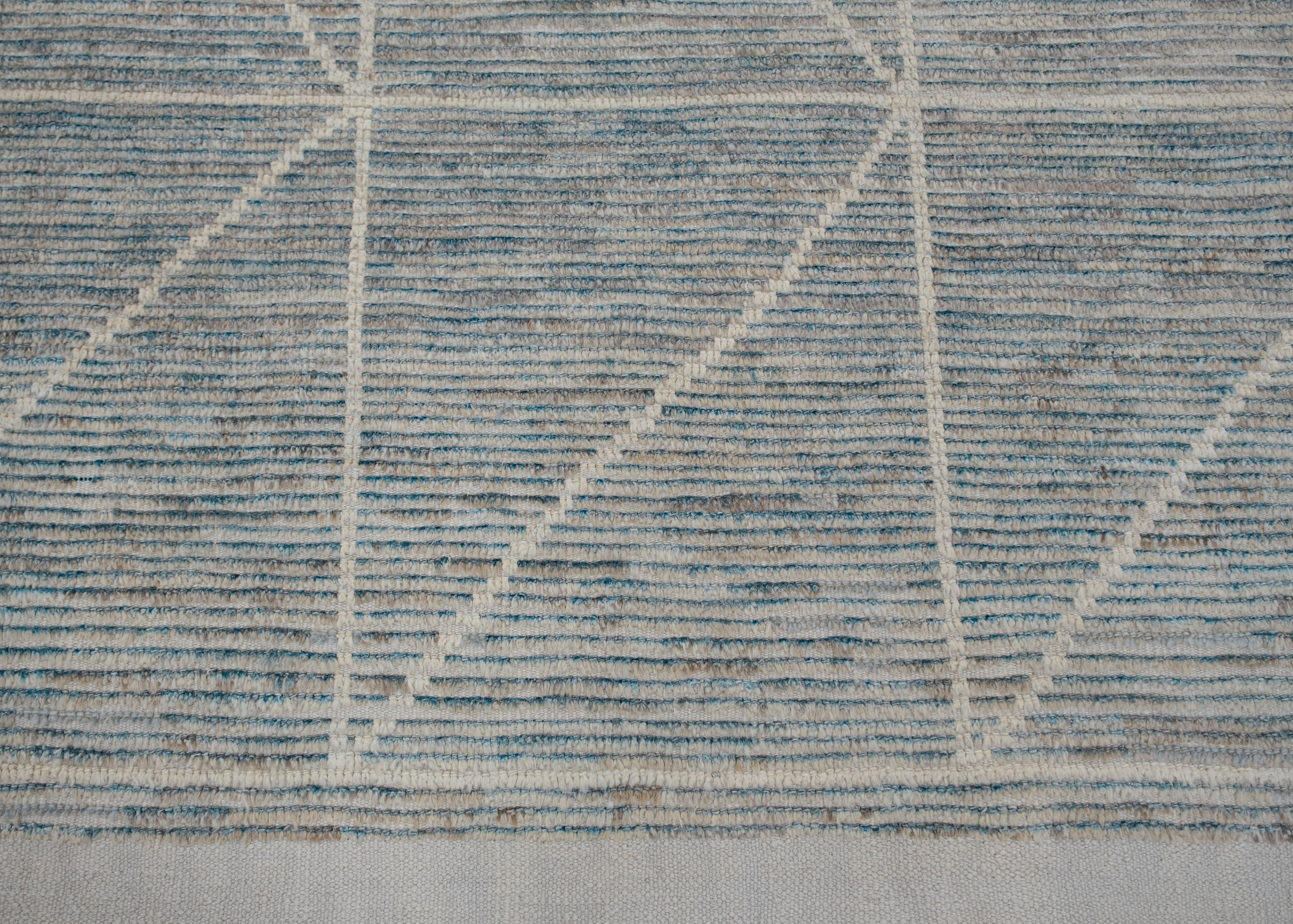 Contemporary Hand Knotted Turkish Tulu Rug 12'7
