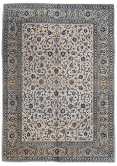 Hand-Knotted Turkish Vintage Wool Rug, 9'4" x 13' Elegant Floral Carpet