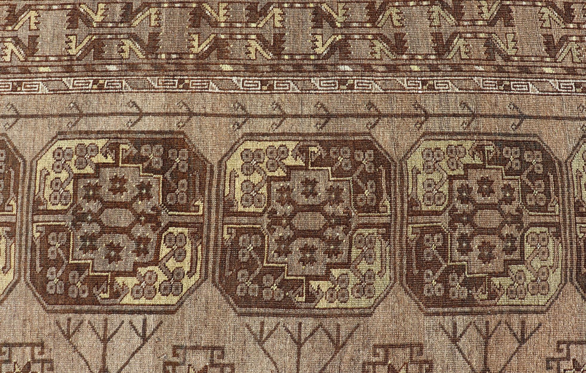 Handgeknüpfter Turkomen Ersari-Teppich aus Wolle mit wiederkehrendem, subgeometrischem Gul-Design im Angebot 5