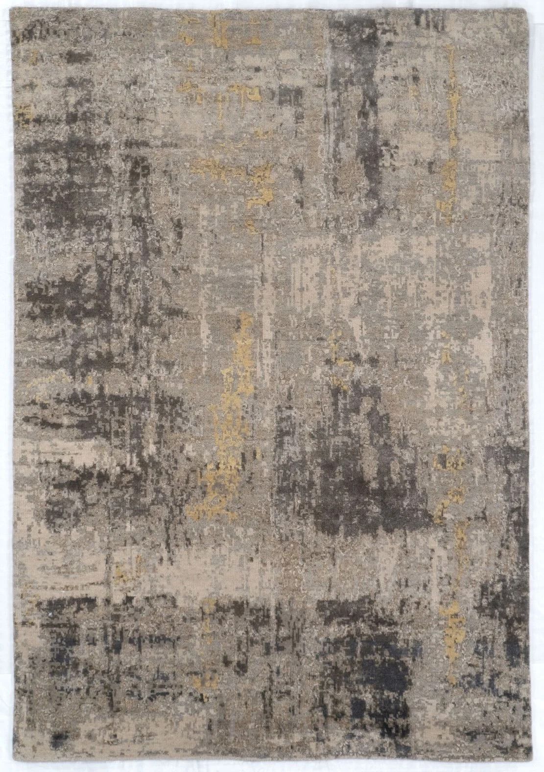 Hand-Knotted Vaya Modern Wool & Bamboo Silk Rug – 4'1" x 5'11"