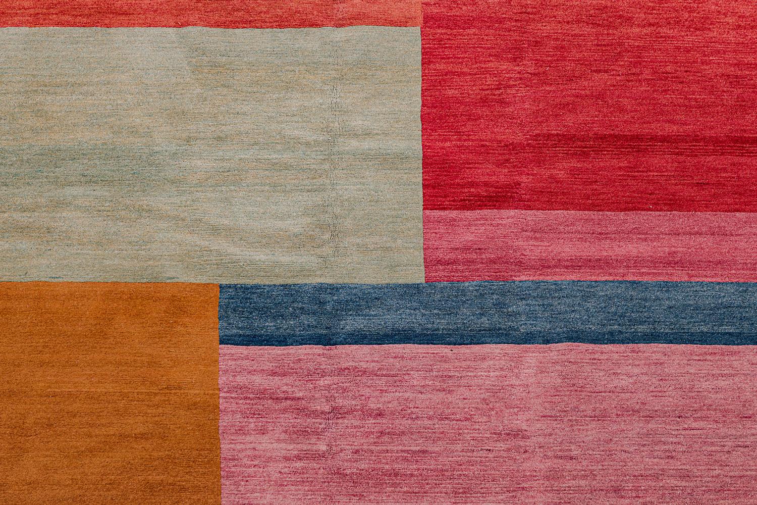 Modern Hand-Knotted Vegetable Dyed Wool Area Rug