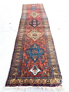 Hand Knotted Vintage Turkish Carpet Runner, Wool, Bohemian Style, 1940