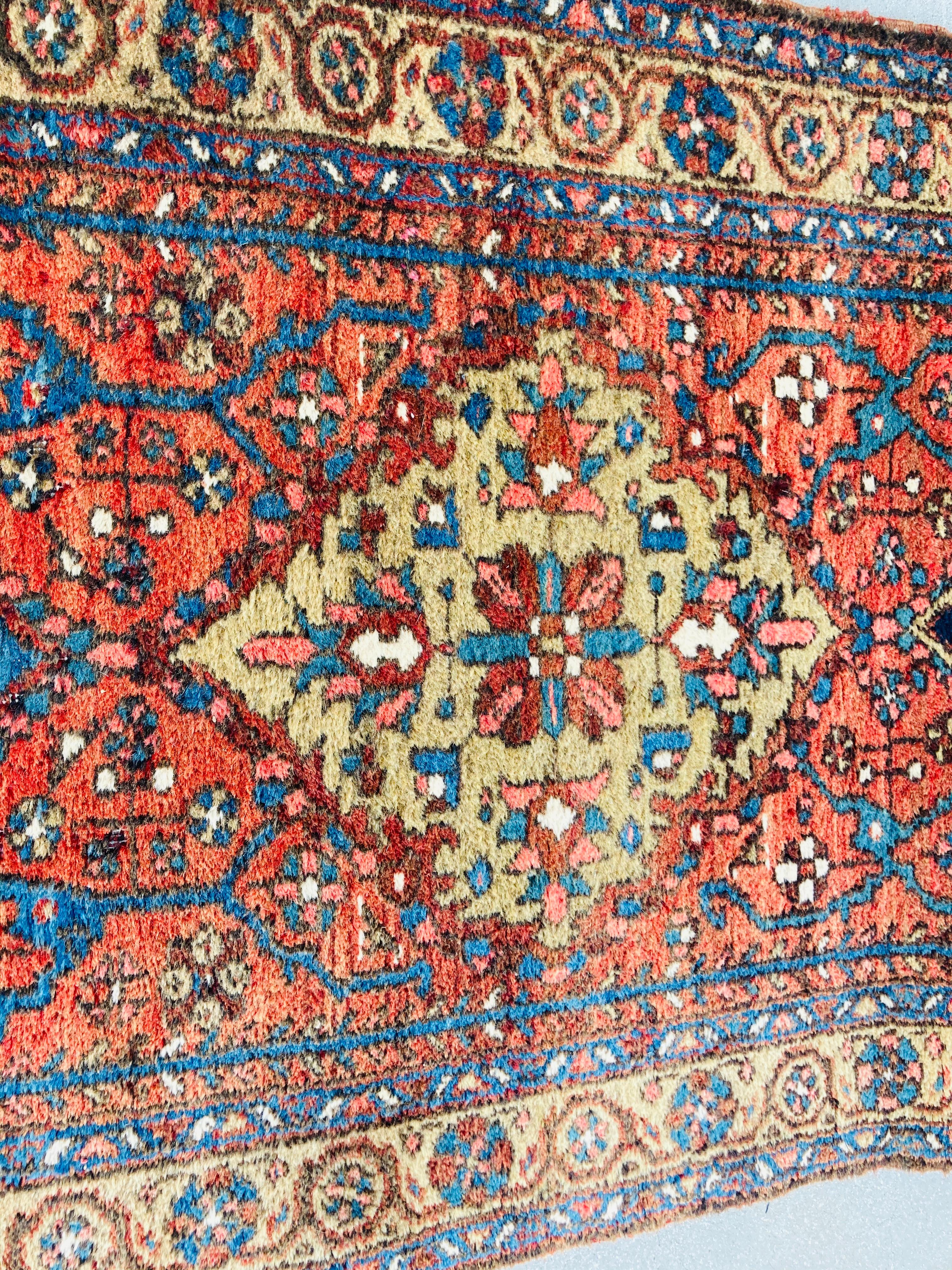Wool Hand Knotted Vintage Carpet Runner from Turkey For Sale