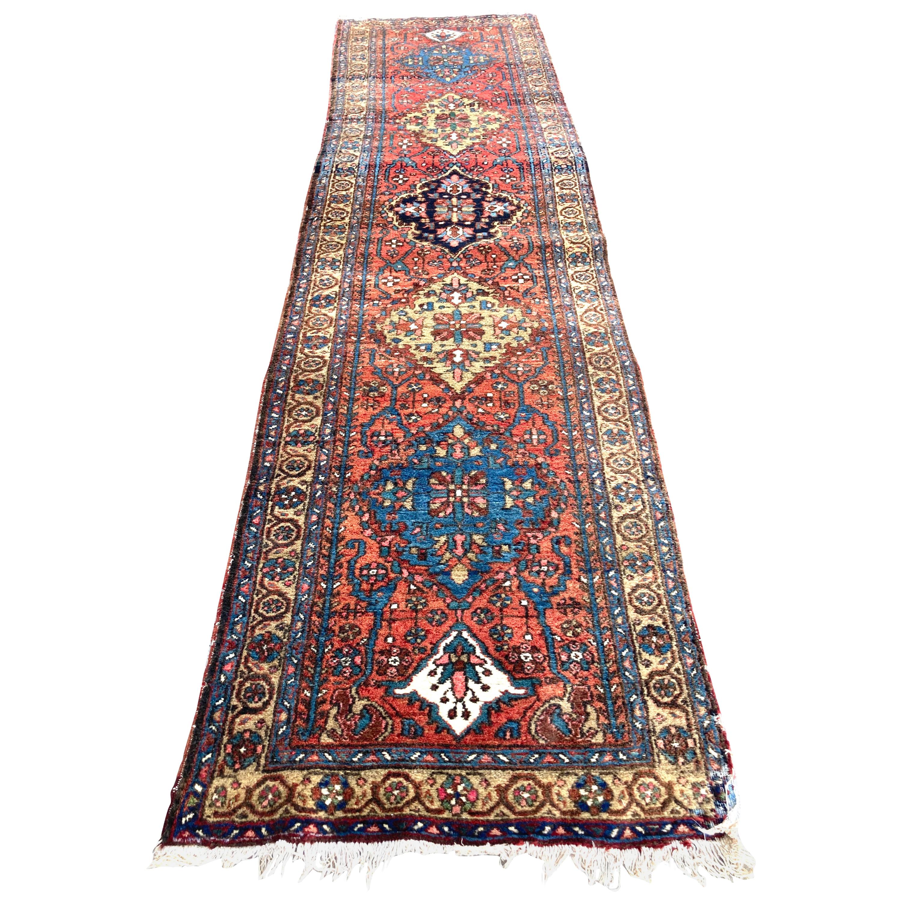 Hand Knotted Vintage Carpet Runner from Turkey