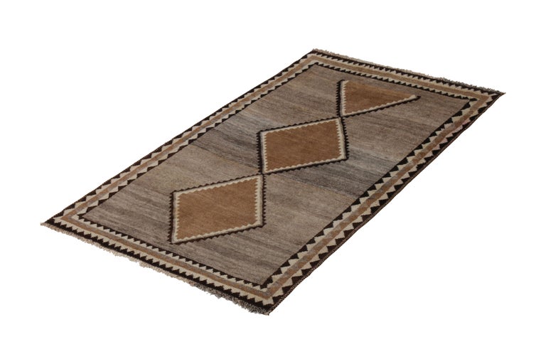 Gabbeh Diamond Pattern Vintage Gabbeh Rug, Midcentury Medallion Style Persian Rug Design by ...