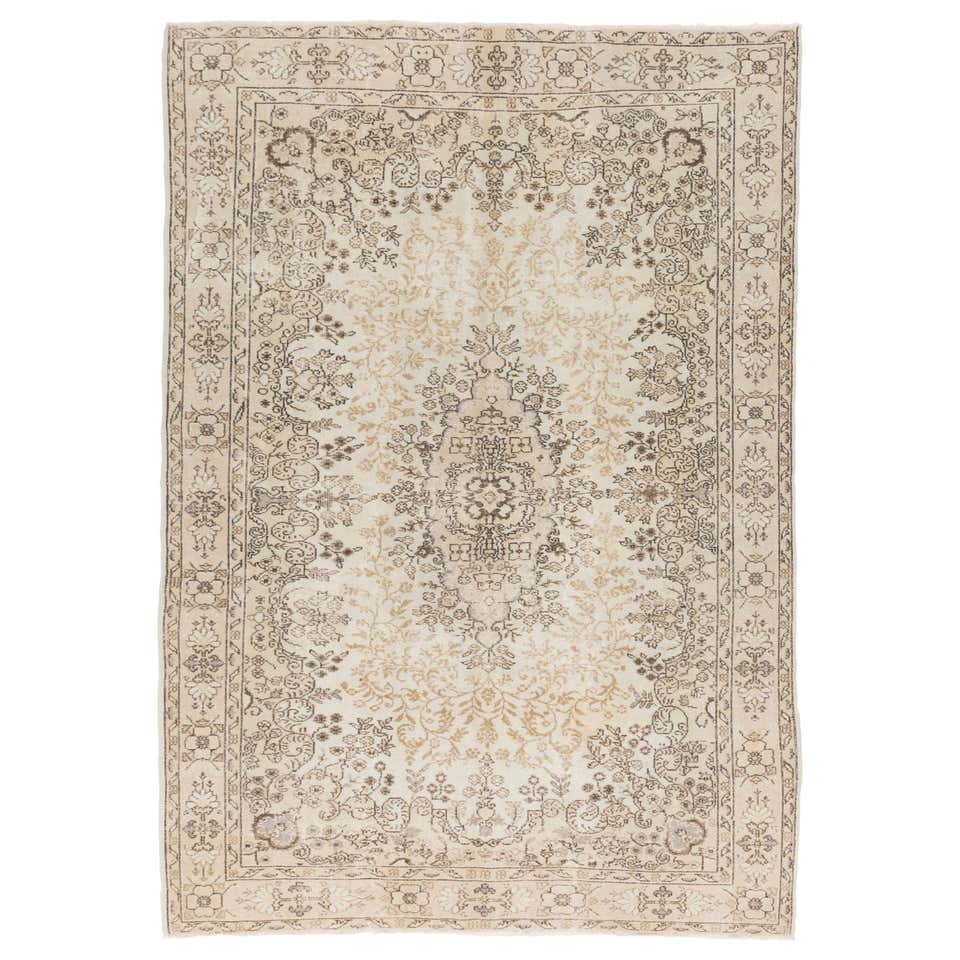 Faded Rose Pink and Aque Blue Color Anatolian Rug at 1stDibs
