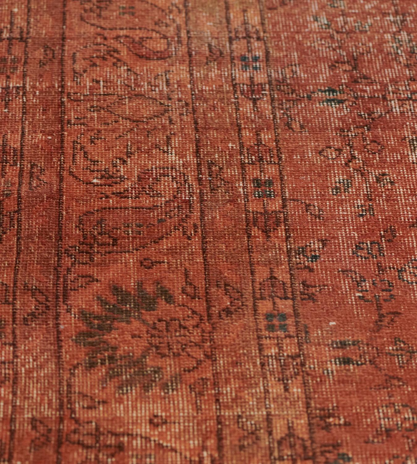 20th Century Hand-Knotted Vintage Over-Dyed Turkish Rug For Sale