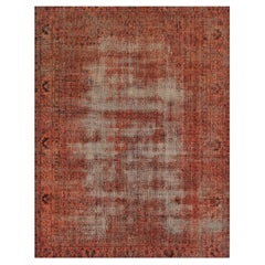 Hand-Knotted Vintage Over-Dyed Turkish Rug