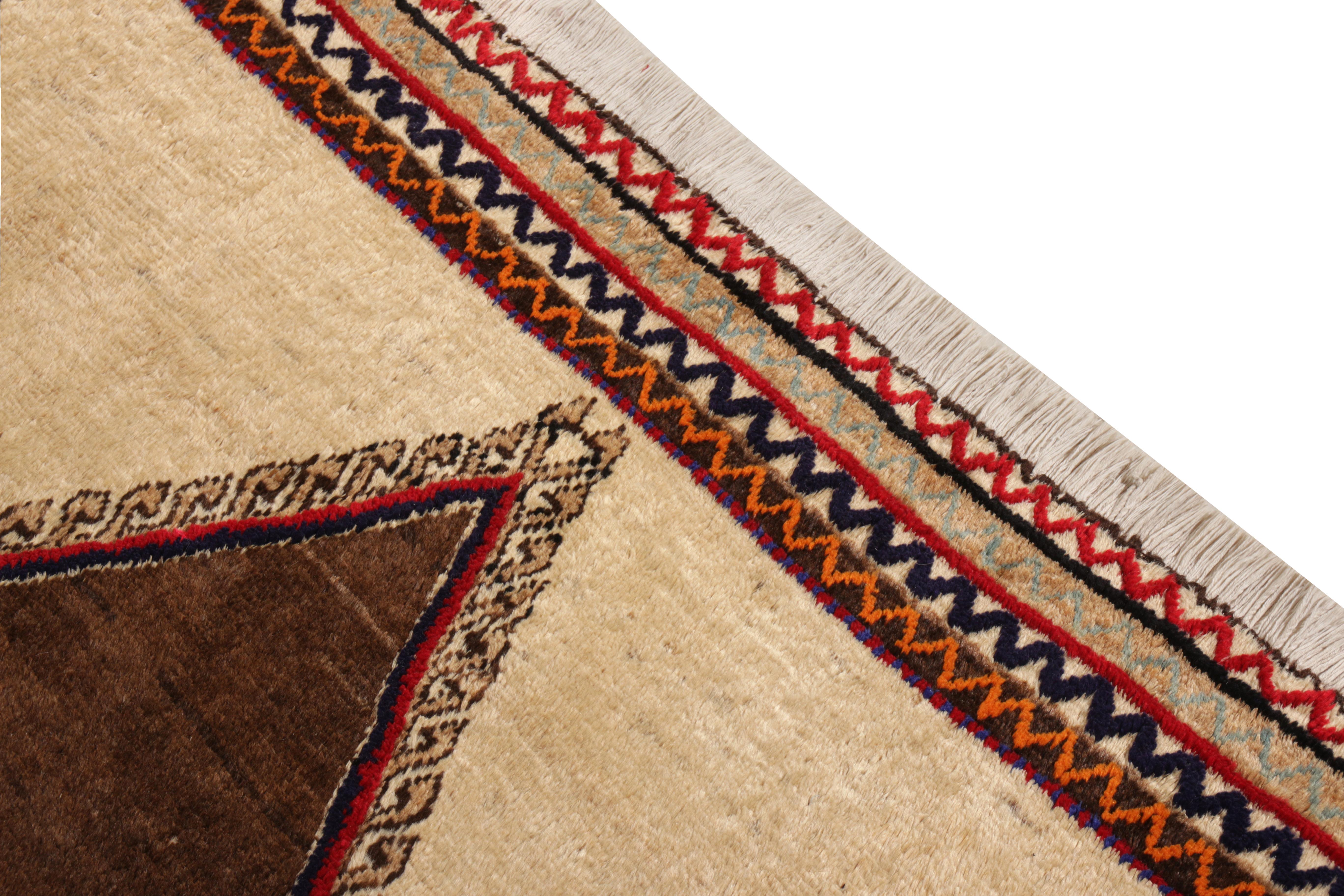 Alfombra Persa Baluch Vintage con Medallón Beige Marrón by Rug & Kilim Otro en venta