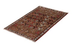 Vintage Persian Gabbeh Rug in Beige-Brown & Red Geometric Pattern by Rug & Kilim
