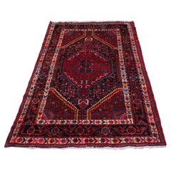 Hand Knotted Vintage Pure Wool Tribal Azerbaijan Hamadan Style Rug