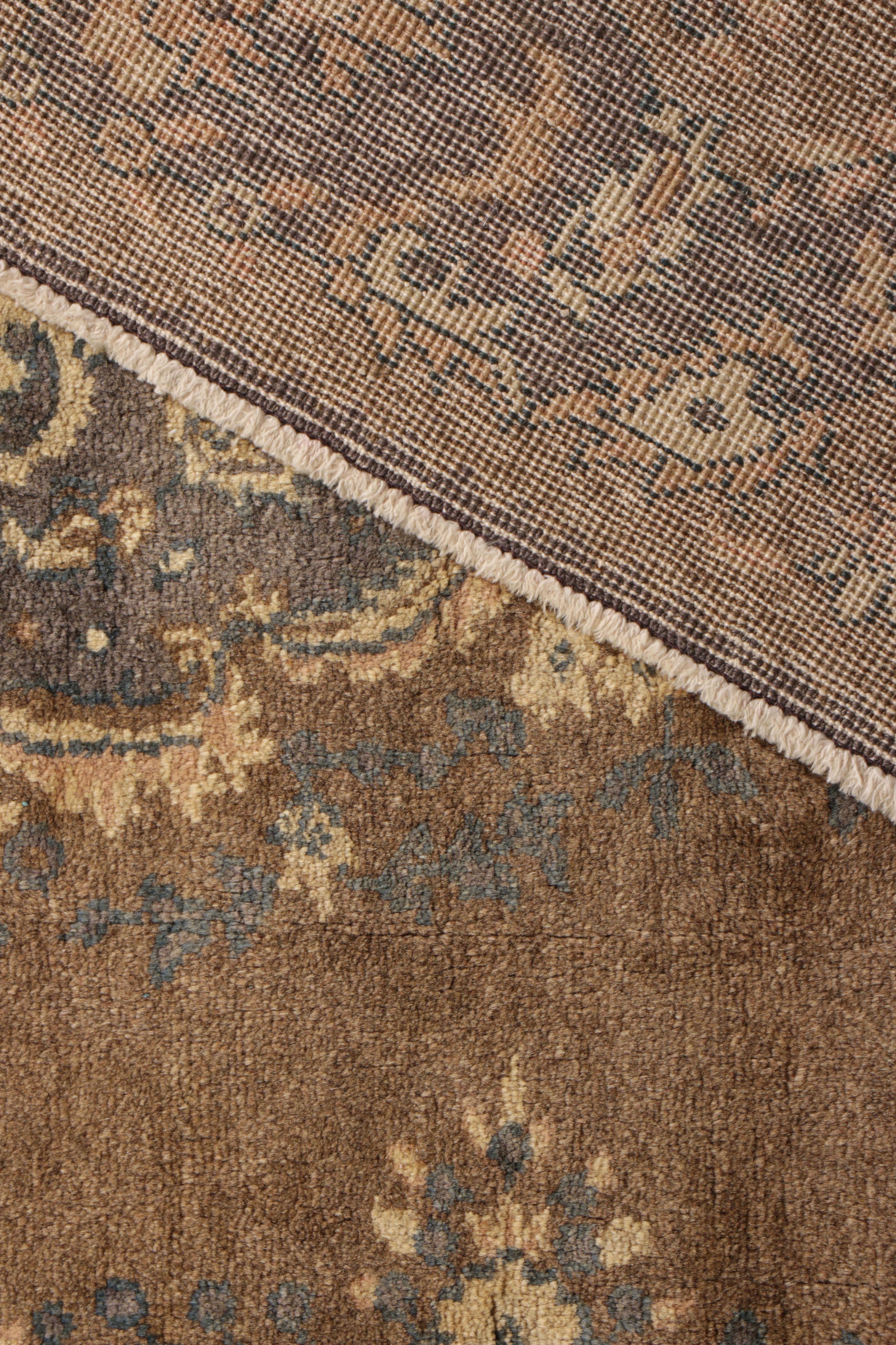 Hand-Knotted Vintage Sivas Rug in Beige-Brown with Medallion Floral Pattern In Good Condition In Long Island City, NY